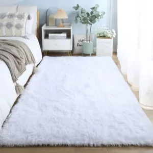 Pink Shaggy Rug for Girls Bedroom, Fluffy Kids Area Rug, Soft Nursery Carpet, Cozy Bedroom Floor Decor - Image 13