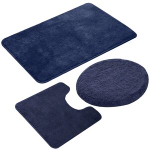 3 Piece Bathroom Rug Set, Non Slip Microfiber Bath Mats, Absorbent Toilet Set - Image 6
