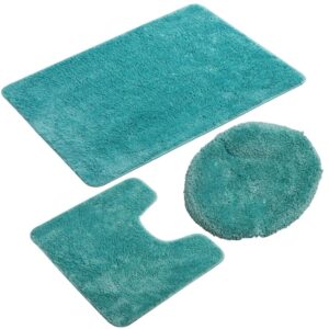 3 Piece Bathroom Rug Set, Non Slip Microfiber Bath Mats, Absorbent Toilet Set - Image 7