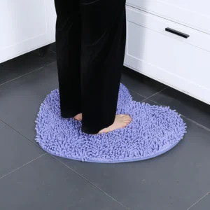 Chenille Heart Bathroom Floor Mats Home Bedroom Bathroom Entrance Non-slip Absorbent Foot Mat Luxury Bathroom Set Free Shipping - Image 3