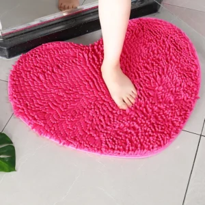 Chenille Heart Bathroom Floor Mats Home Bedroom Bathroom Entrance Non-slip Absorbent Foot Mat Luxury Bathroom Set Free Shipping - Image 9