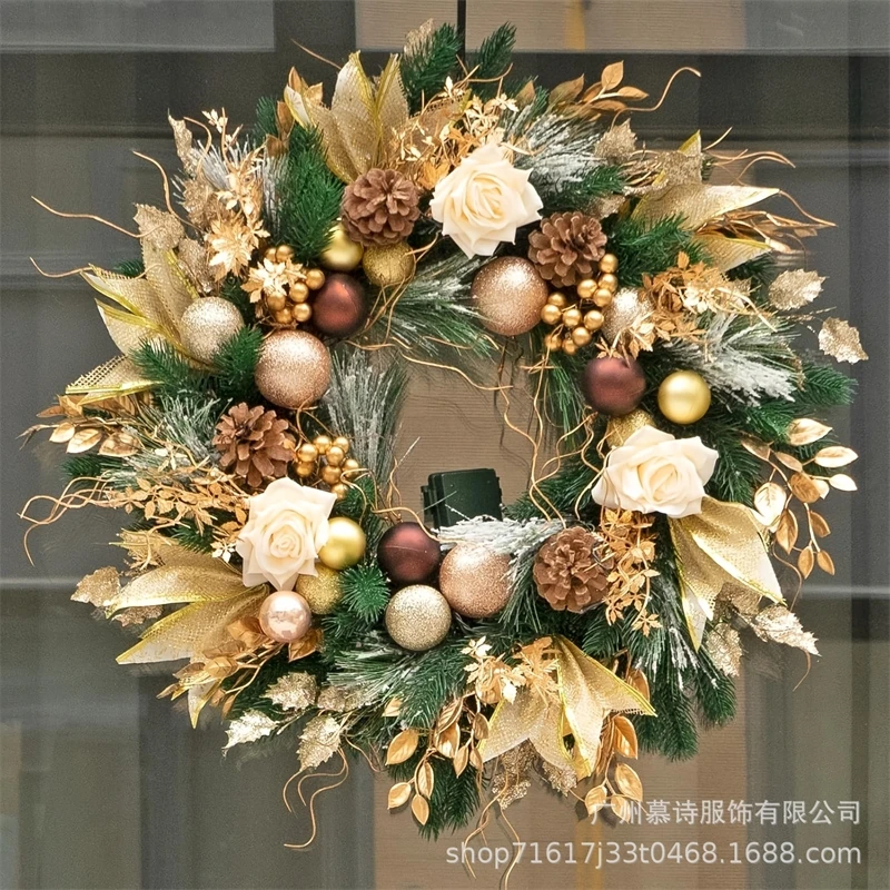 Rustic holiday Wreath with Pinecones and Red Berries, Holiday Front Door Decor - Image 2