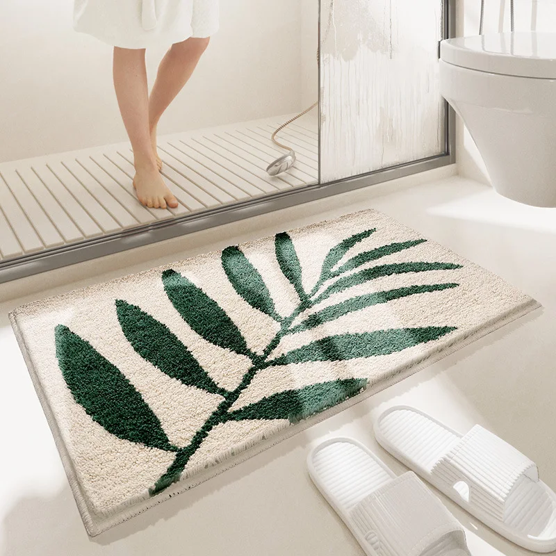 50x80cm Gift Leaf Bathmat Bathroom Rug Anti-slip Soft Ultrafine Fiber Water Absorbing Machine Washable Floor Mat Bath Tub Carpet - Image 7