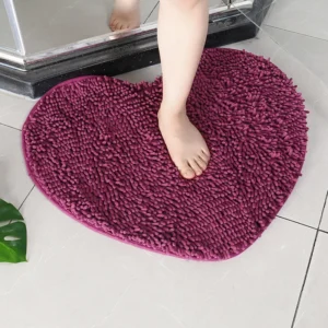 Chenille Heart Bathroom Floor Mats Home Bedroom Bathroom Entrance Non-slip Absorbent Foot Mat Luxury Bathroom Set Free Shipping - Image 6