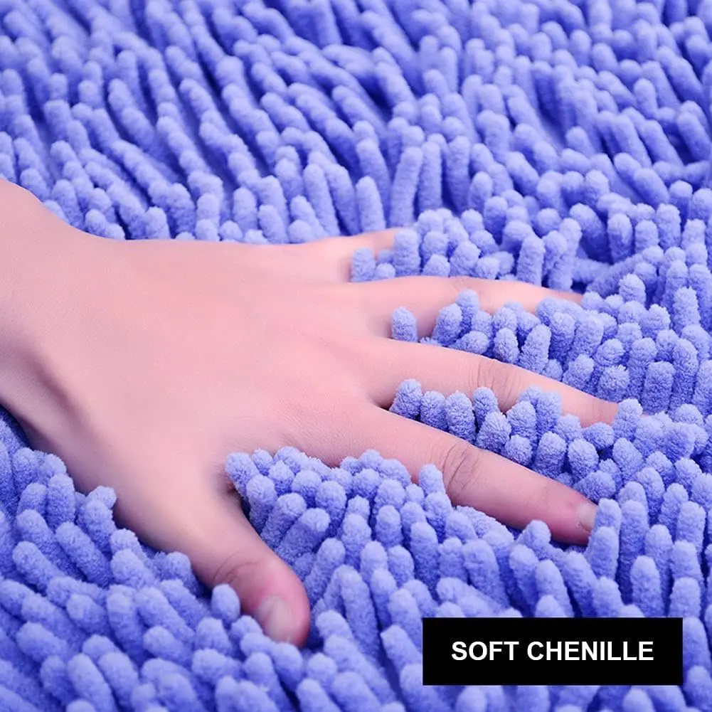 Bathroom Water Absorbent Pet Mat Bathtub Floor Carpet Shower Rug Bath Mat Chenille - Image 5