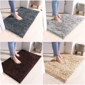 Chenille Bathroom Carpet Non Slip Bath Mat Soft and Comfortable Plush Living Room Door Bathroom Absorbent Foot Floor Matscarpet - Image 5