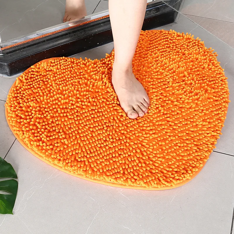 Chenille Heart Bathroom Floor Mats Home Bedroom Bathroom Entrance Non-slip Absorbent Foot Mat Luxury Bathroom Set Free Shipping - Image 7
