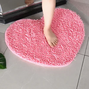 Chenille Heart Bathroom Floor Mats Home Bedroom Bathroom Entrance Non-slip Absorbent Foot Mat Luxury Bathroom Set Free Shipping - Image 8