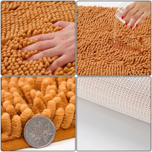 Chenille Bathroom Carpet Non Slip Bath Mat Soft and Comfortable Plush Living Room Door Bathroom Absorbent Foot Floor Matscarpet - Image 3