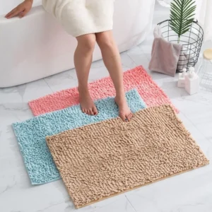 Chenille Bathroom Carpet Non Slip Bath Mat Soft and Comfortable Plush Living Room Door Bathroom Absorbent Foot Floor Matscarpet