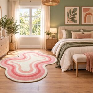 Alternative view of Irregular Shape Dopamine Rug - Fluffy Large Bedroom Carpet for Living Room, Plush Floor Mat