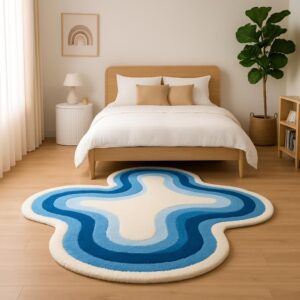 Irregular Shape Dopamine Rug - Fluffy Large Bedroom Carpet for Living Room, Plush Floor Mat product image 4