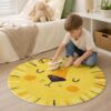 Animal Pattern Round Rug - Cartoon Kids Bedroom Carpet for Living Room, Thick Plush Floor Mat - image 1