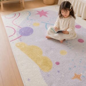 Cream Style Girl Large Area Rug - Plush Bedroom Carpet for Living Room, Fluffy Bedside Floor Mat - image 2