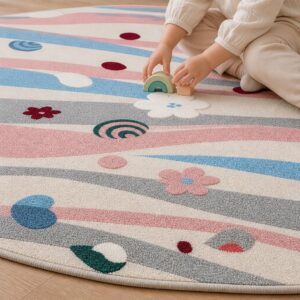 Irregular Shape Dopamine Rug - Large Bedroom Carpet for Living Room, Fluffy Plush Floor Mat - image 2