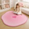 Heart Pattern Ins Style Rug - Irregular Anti-Skid Bedroom Carpet, Soft Fluffy Floor Mat - image 1
